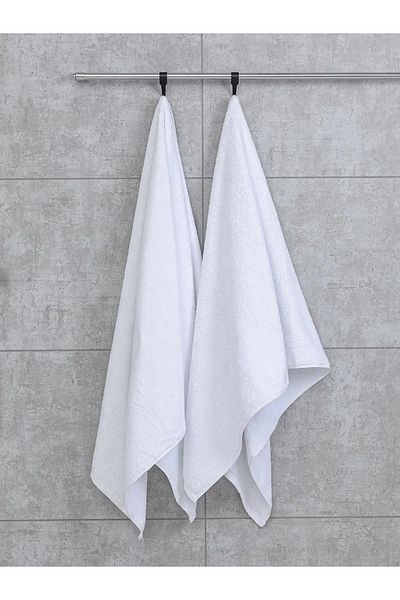 Transformacion Hairdresser Barber Towel 2 Pcs Cotton Barber Towel 50X90 White 721906