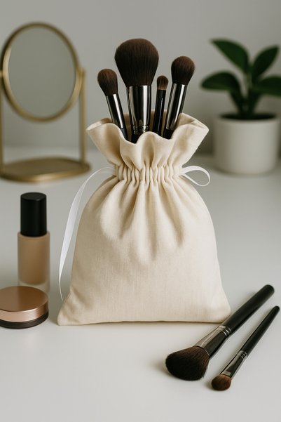 Misue Handmade 100% Cotton Cloth Pouch 30X30 Cm, Natural Pulses Bag, Gift Pouch, Gold Pouch, Multi-Purpose Pouch