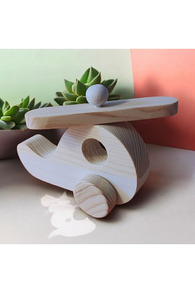 websunday Wooden Toy Airplane Natural Handmade Toy