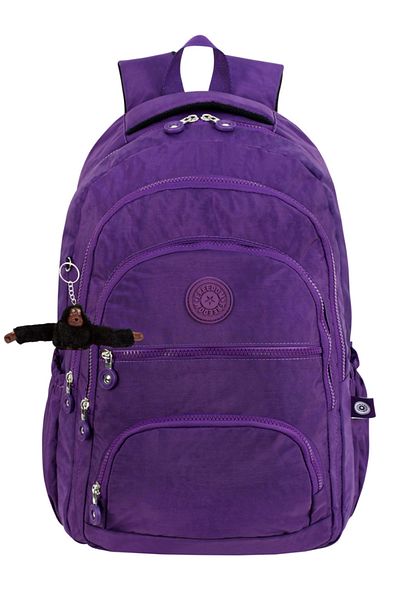 çantamgelsin Set of 2 Luxury Crinkle Fabric High School and Middle School Backpack + Pen Holder, Monkey Keychain Gift