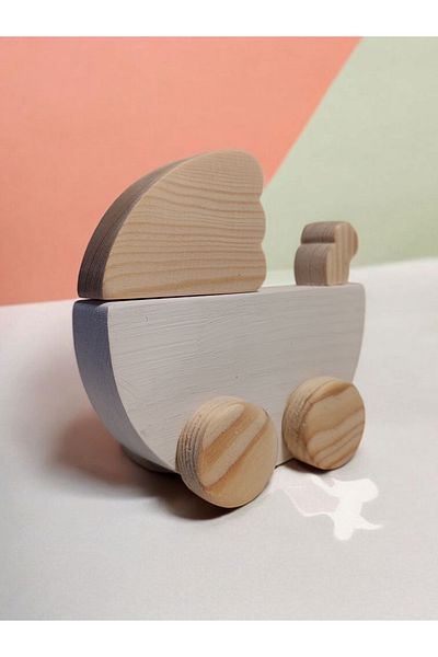 websunday Wooden Toy Baby Car Natural Handmade Toy