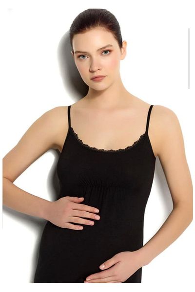 Star Fashion Maternity tank top, made of 100% cotton, with thin straps and lace