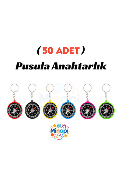 Minopi 50 bucăți busolă breloc din plastic colorat busolă mică pentru experimente școlare excursie busolă de buzunar cadou magnetic