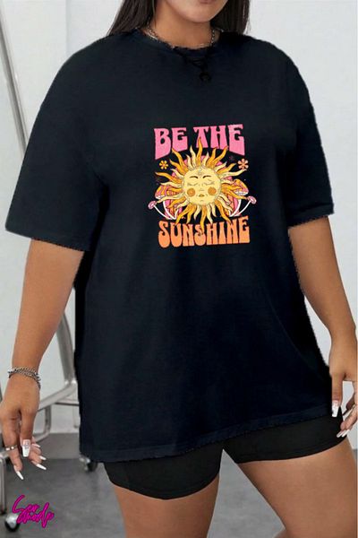 SevMode In Cart 6 and Above Purchases Get 1 T-Shirt as a Gift - Sunshine Printed Large Size T-Shirt