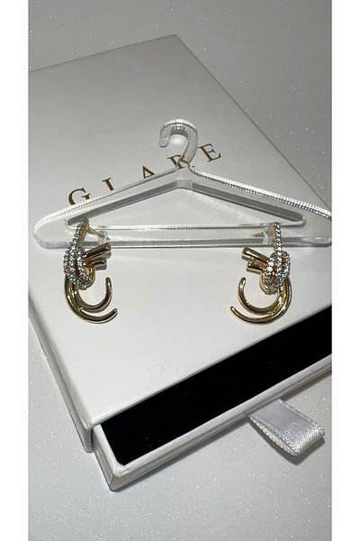 GLARE JEWELRY Melis Göral Model Ring Zircon Stone Luxury Stainless Steel Earrings
