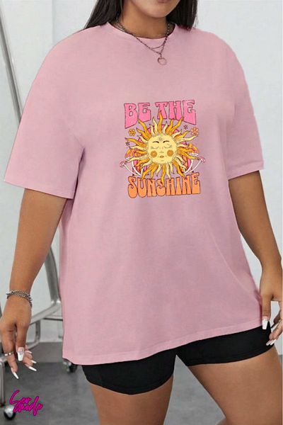 SevMode In Cart 5 and Above Purchases Get 1 T-Shirt Gift - Sunshine Printed Large Size T-Shirt