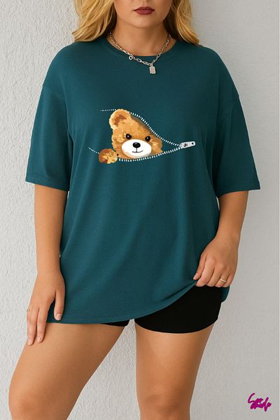 SevMode 1 T-Shirt Is a Gift for Purchases of 5 or More in the Cart - Teddy Bear Printed Large Size T-Shirt