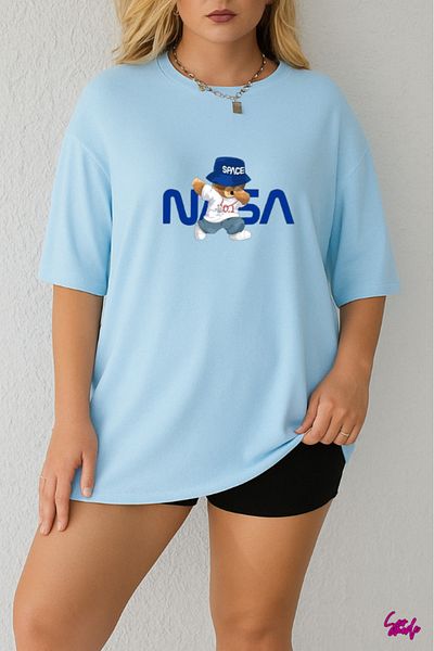 SevMode In the Cart, 1 T-Shirt Is a Gift for Purchases of 5 or More - Nasa Printed Large Size T-Shirt