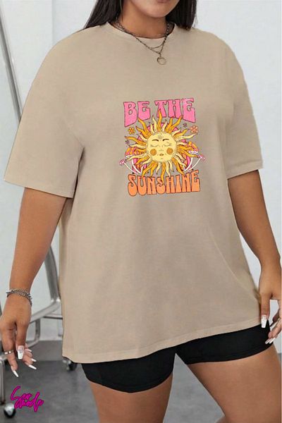 SevMode In Cart 5 and Above Purchases Get 1 T-Shirt Gift - Sunshine Printed Large Size T-Shirt