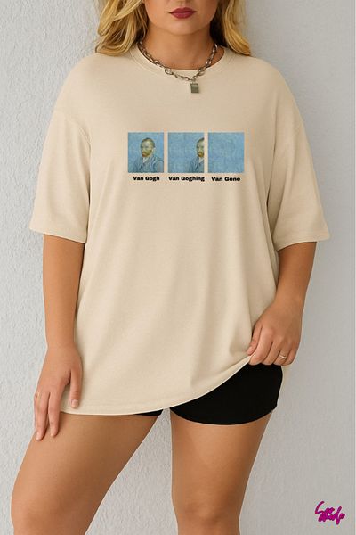 SevMode In Cart 5 and Above Purchases Get 1 T-Shirt as a Gift - Van Gogh Printed Large Size T-Shirt