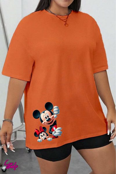SevMode In the Cart, 1 T-Shirt Is a Gift for Purchases of 5 or More - Cartoon Character Printed Large Size T-Shirt
