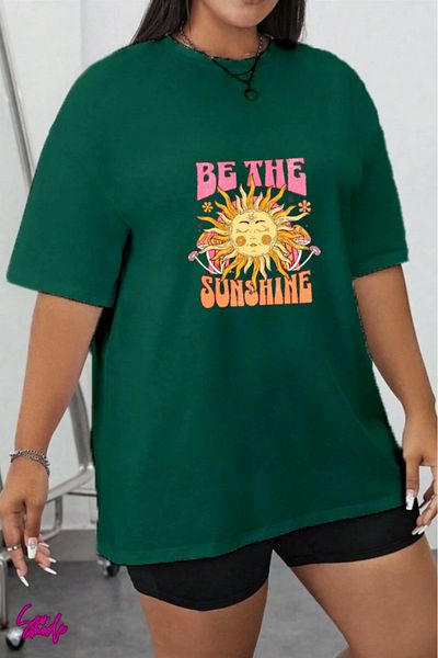 SevMode In Cart 5 and Above Purchases Get 1 T-Shirt Gift - Sunshine Printed Large Size T-Shirt