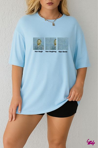 SevMode In Cart 6 and Above Purchases Get 1 T-Shirt as a Gift - Van Gogh Printed Large Size T-Shirt
