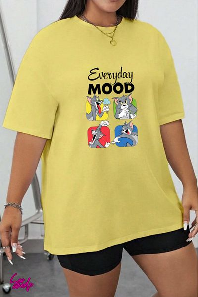 SevMode In Cart 6 and Above Purchases Get 1 T-Shirt as a Gift - Everyday Mood Printed Large Size T-Shirt