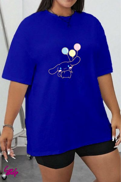 SevMode In the Cart, 1 T-Shirt Is a Gift for Purchases of 6 or More - Cartoon Character Printed Large Size T-Shirt