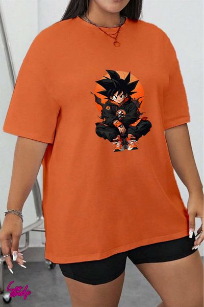 SevMode Anime Printed Plus Size T-Shirt