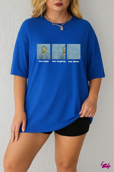 SevMode In Cart 5 and Above Purchases Get 1 T-Shirt as a Gift - Van Gogh Printed Large Size T-Shirt