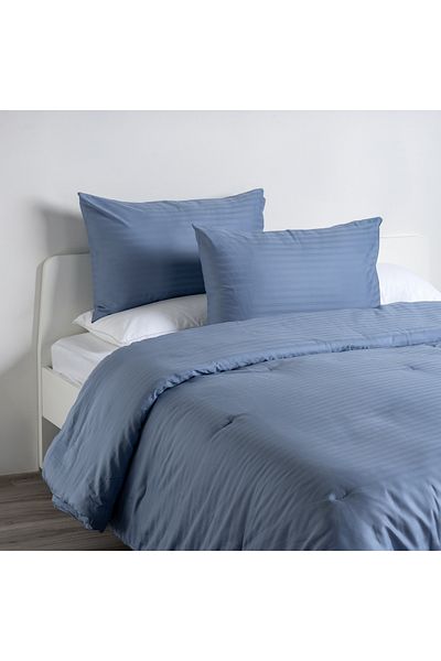 AMBRA 3Pcs cotton comforter set 220*240 cm, denim sky