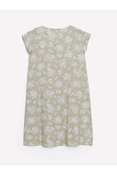 LC Waikiki Wacky Collar Floral Short Sleeve Women's Dress