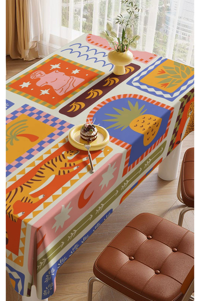 ALAMODECOR İskandinav Model Kaplan Heykel Avakado Palmiye Yaz Desen Özel Tasa...