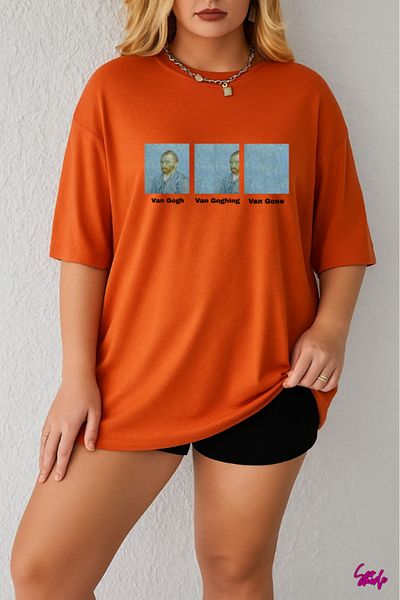 SevMode In Cart 5 and Above Purchases Get 1 T-Shirt as a Gift - Van Gogh Printed Large Size T-Shirt