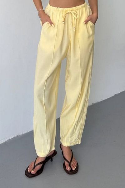 adba style 4027 Modal Cupra Women's Pants with Elastic Waistband