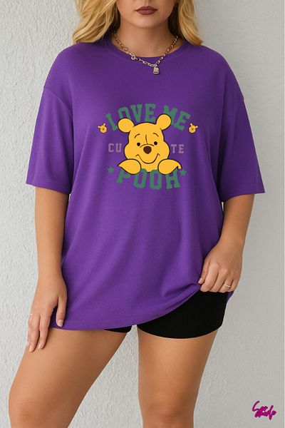 SevMode In the Cart, 1 T-Shirt Is a Gift for Purchases of 6 or More - Love Me Pooh Printed T-Shirt