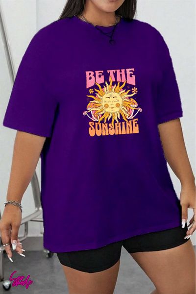 SevMode Sunshine Printed Plus Size T-Shirt