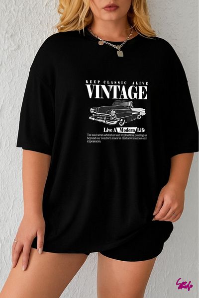 SevMode 1 T-Shirt Is a Gift for Purchases of 5 or More in the Cart - Vintage Printed Large Size T-Shirt