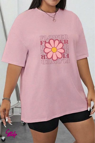 SevMode Flower Printed Large Size T-Shirt