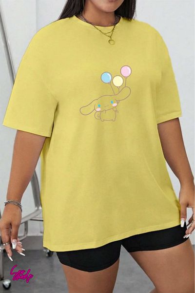 SevMode In the Cart, 1 T-Shirt Is a Gift for Purchases of 5 or More - Cartoon Character Printed Large Size T-Shirt