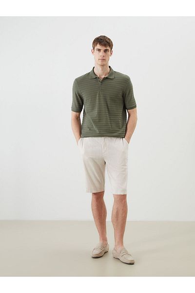 LC Waikiki Νέα σεζόν Polo Collar Striped Pique Ανδρικό Tisort - S5Q462Z8