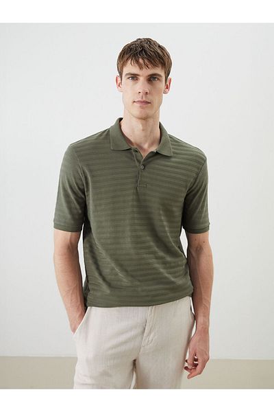 LC Waikiki Νέα σεζόν Polo Collar Striped Pique Ανδρικό Tisort - S5Q462Z8