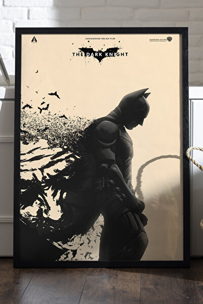 Duvarda Batman Siyah Ahşap Çerçeveli Poster, Film Duvar Tablosu