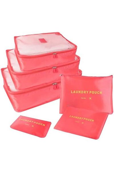 sky -TOUCH 6Pcs Travel Luggage Organizer Packing Cubes Set - Watermelon Red