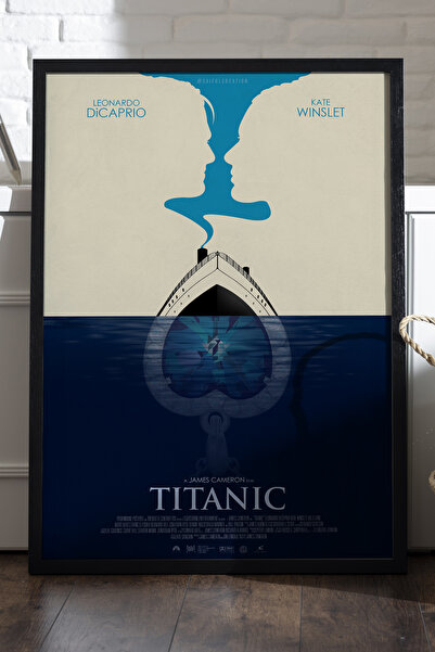 Duvarda Αφίσα Titanic με μαύρο ξύλινο πλαίσιο, ζωγραφική τοίχου ταινιών
