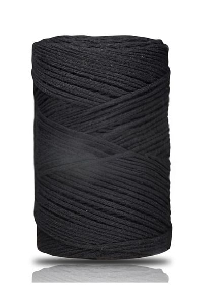 TİCARETSEPETİM Cotton Macrame 2 mm Black