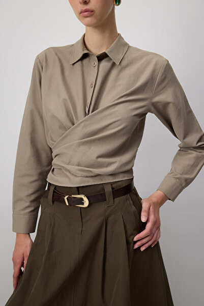 Touché Privé ΚΟΝΤΟ ΠΟΠΛΙΝ ΠΟΥΚΑΜΙΣΟ ΜΕ ΖΩΝΗ