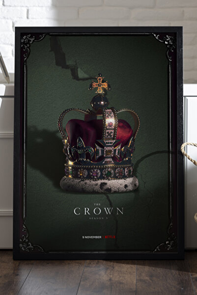 Duvarda Η αφίσα The Crown με μαύρο ξύλινο πλαίσιο, ζωγραφική τοίχου ταινιών