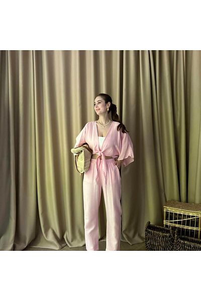 lizge giyim Muslin Fabric Carrot Pants