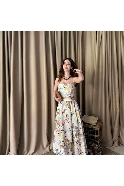 lizge giyim PATTERNED MIDI SKIRT