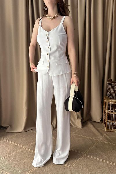 lizge giyim LINEN PALAZZO PANTALON