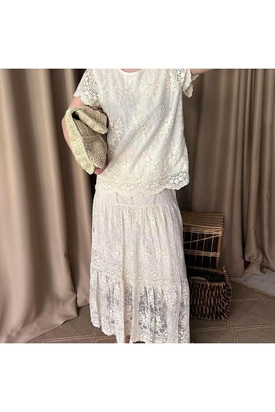 lizge giyim SKIRT WITH FROSTED DETAIL
