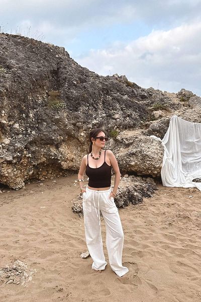 lizge giyim Linen Pants with Belt