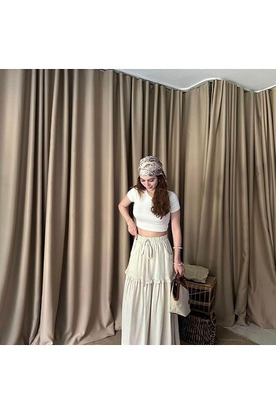lizge giyim Belle Rubber Double Pocketed Skirt with Flywheel Detail