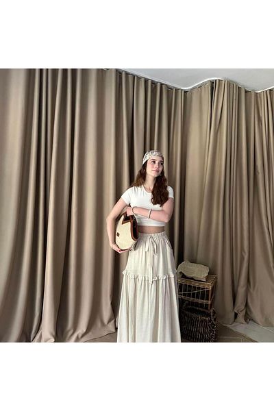 lizge giyim Belle Rubber Double Pocketed Skirt with Flywheel Detail