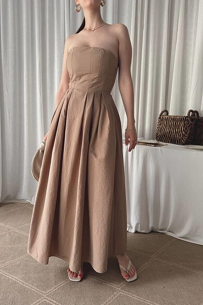 lizge giyim Strapless Midi Length Dress
