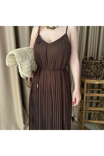 lizge giyim Strappled Pleated Dress