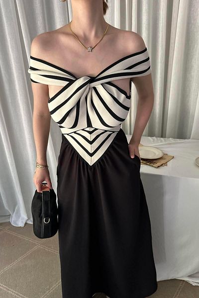 lizge giyim Triko Garnished Dress