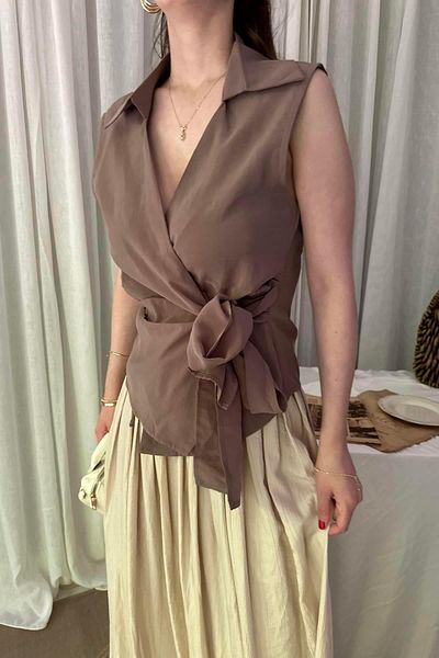 lizge giyim Detail blouse with binding